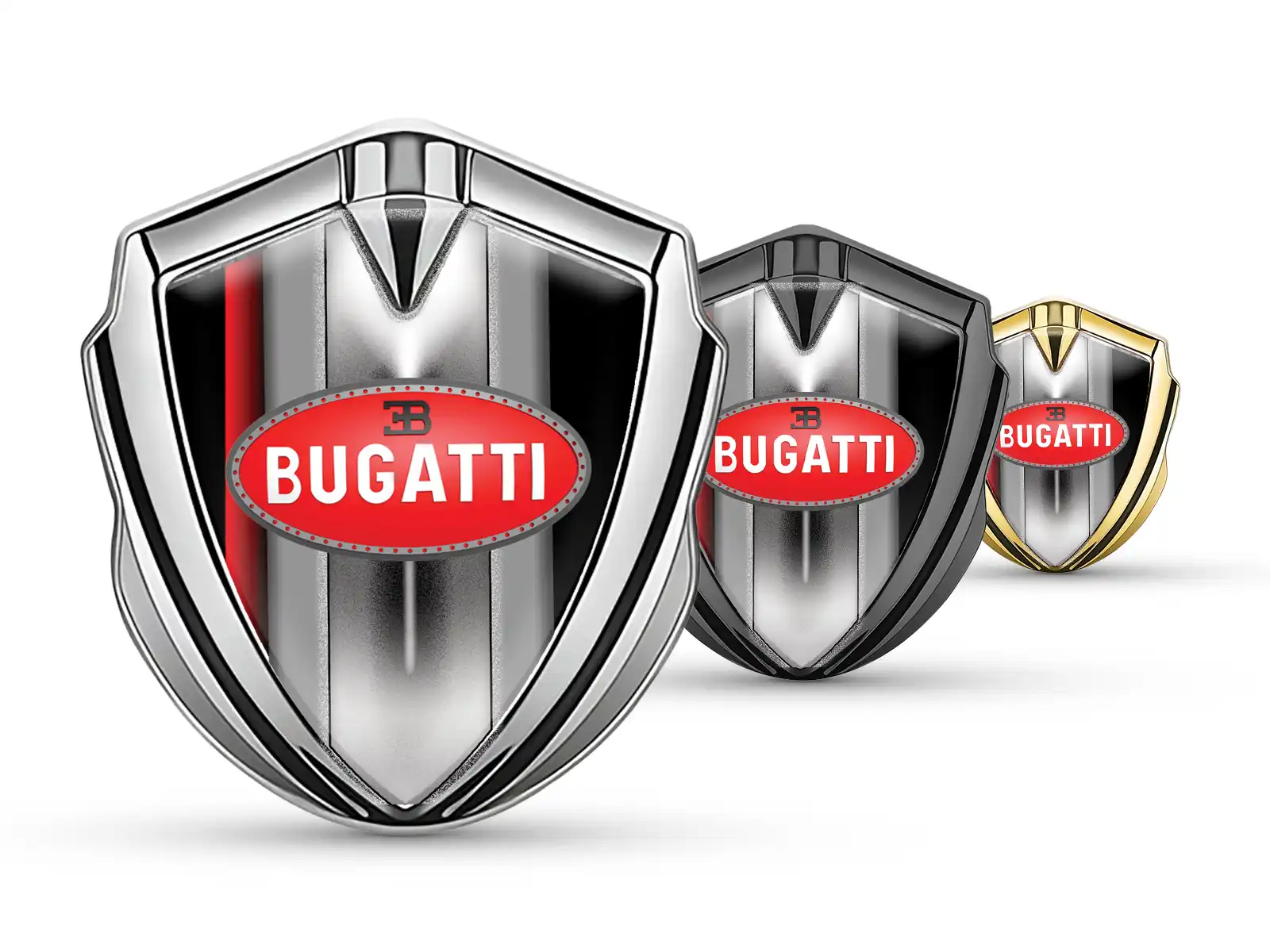 Bugatti Emblema Silicone Badge Durevole Tocco Premium